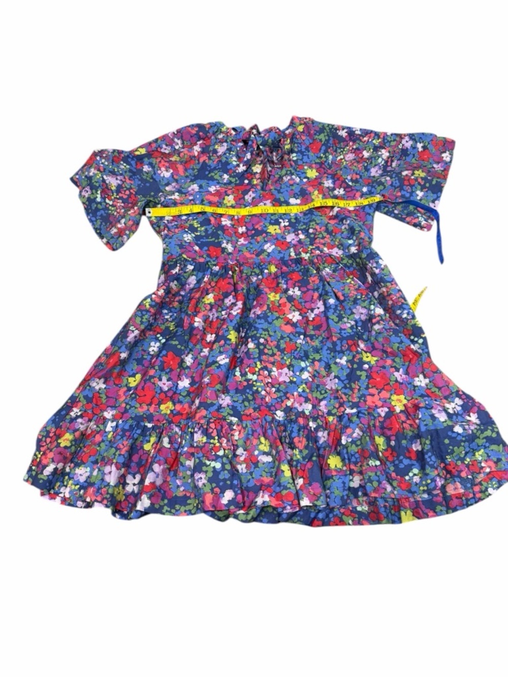 Summersalt Floral Print Tie Neck Tiered Knee Length Size S/M Beach Coastal - Picture 8 of 11